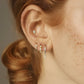 Gold Square Studs With Cubic Zirconia