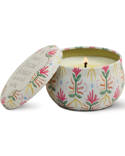 Tulip Printed Tin Candle - Bronzed Gardenia