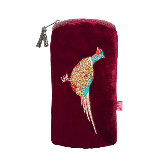 Pheasant Velvet Glasses Purse