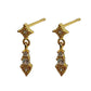Gold Drop Star Stud With Arrow Drop Clear Cubic Zirconia