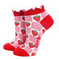 Strawberry Checkerboard Bamboo Trainer Socks
