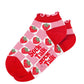 Strawberry Checkerboard Bamboo Trainer Socks
