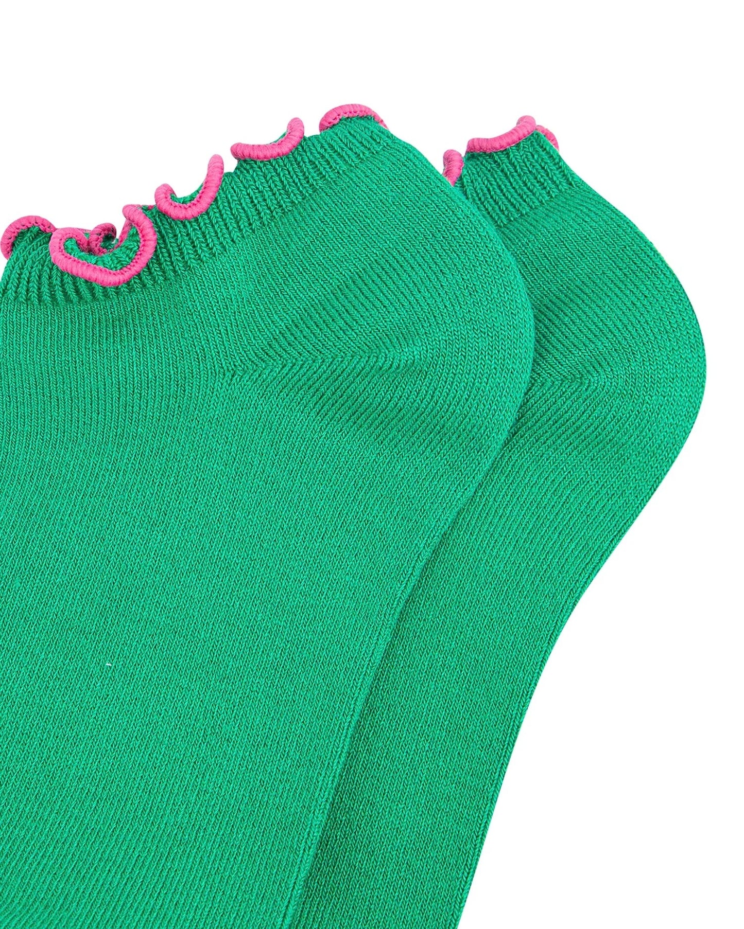 Frilly Trim Bamboo Trainer Socks