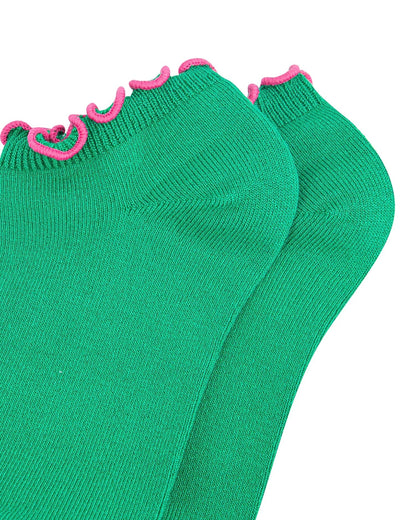 Frilly Trim Bamboo Trainer Socks