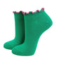 Frilly Trim Bamboo Trainer Socks