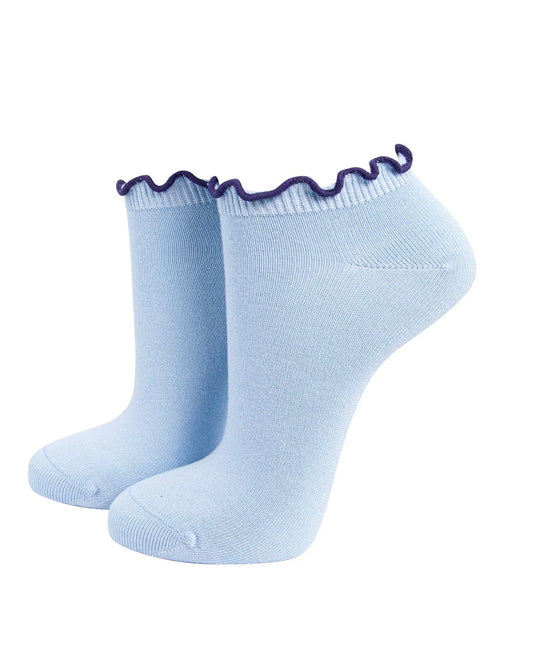 Frilly Trim Bamboo Trainer Socks