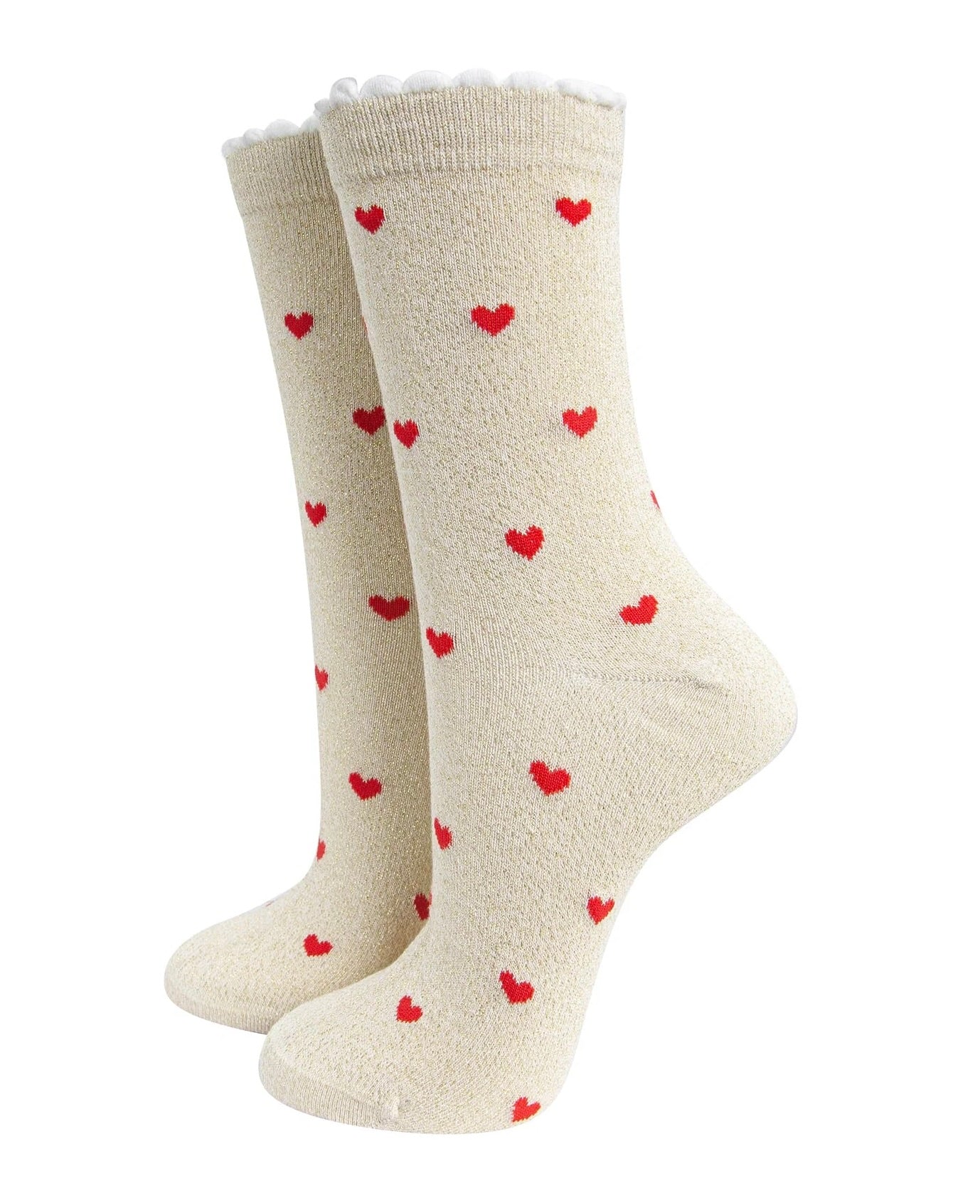 Love Hearts Combed Cotton Glitter Socks