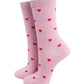 Love Hearts Combed Cotton Glitter Socks