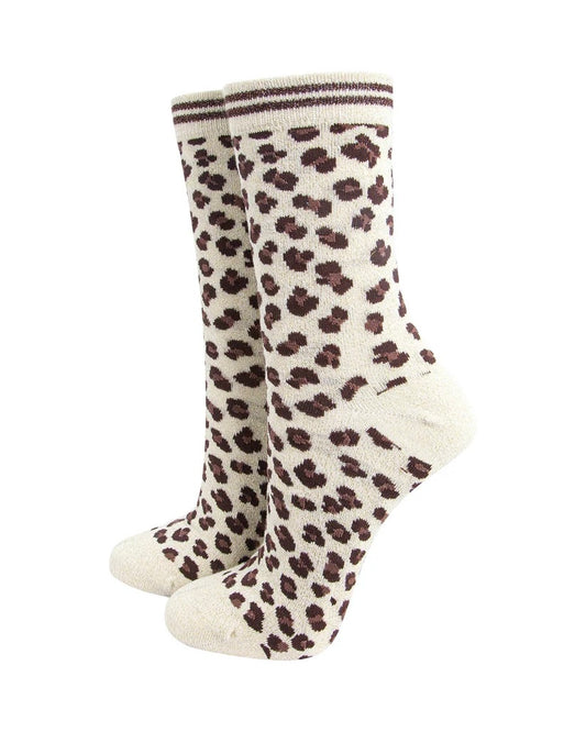 Women's Leopard Print Glitter Socks