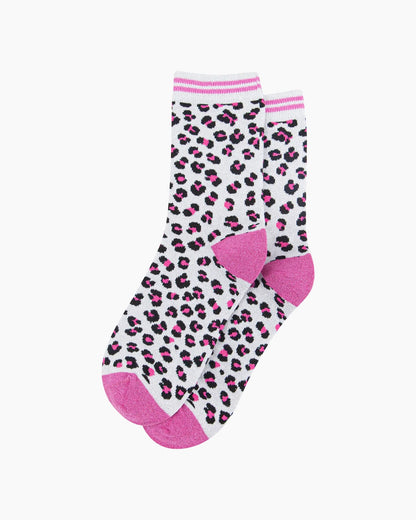 Women's Leopard Print Glitter Socks