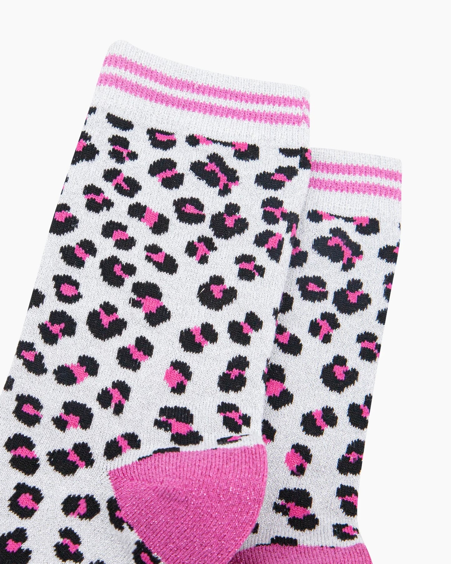 Women's Leopard Print Glitter Socks