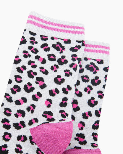 Women's Leopard Print Glitter Socks