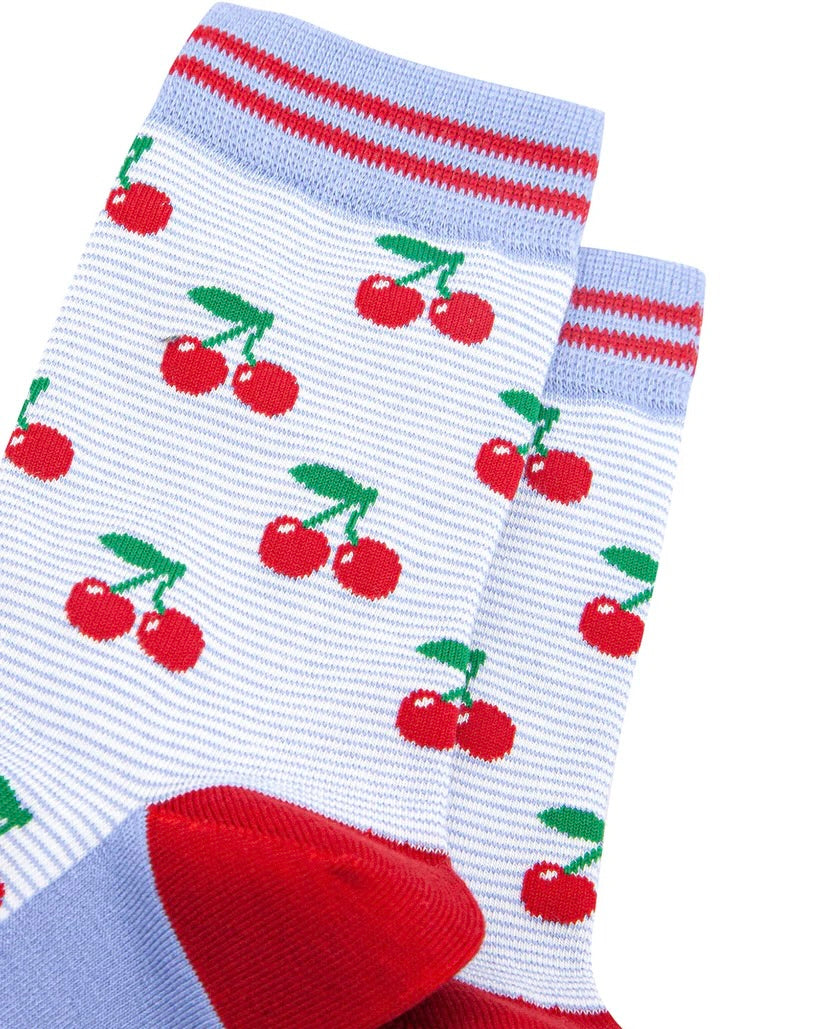 Bamboo Cherry Stripe Socks