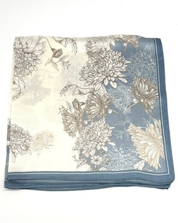 100% Silk Floral Scarf