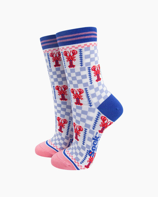 Bamboo Lobster Checkered Socks