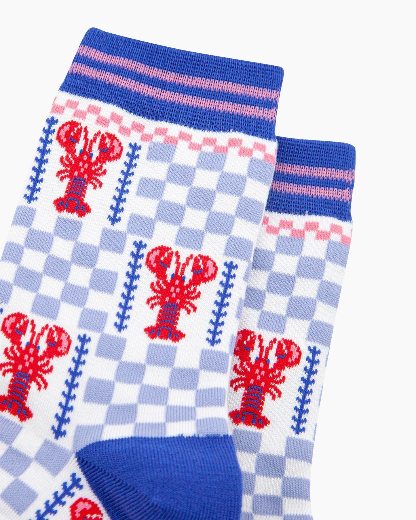 Bamboo Lobster Checkered Socks