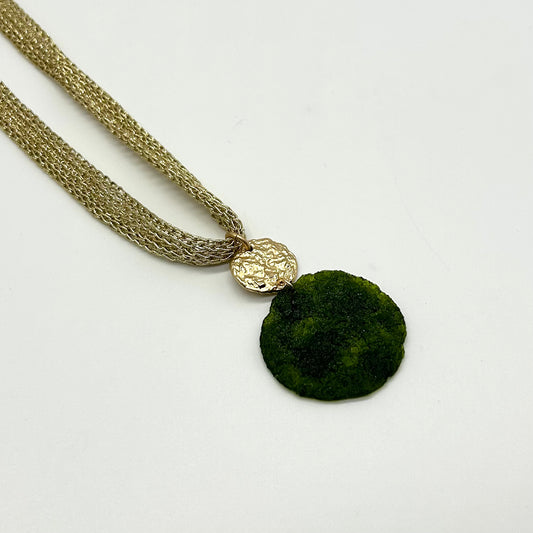 Textured Disc Charm Necklace