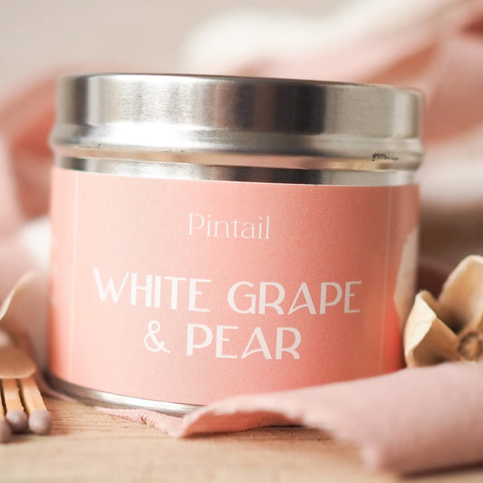 White Grape & Pear Candle Tin
