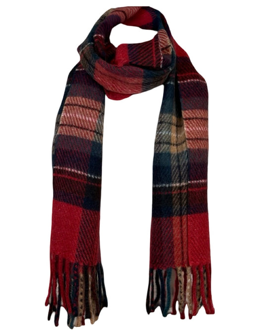 Tartan Check Tassel Scarf