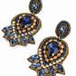 Blue & Gold Art Deco Earrings