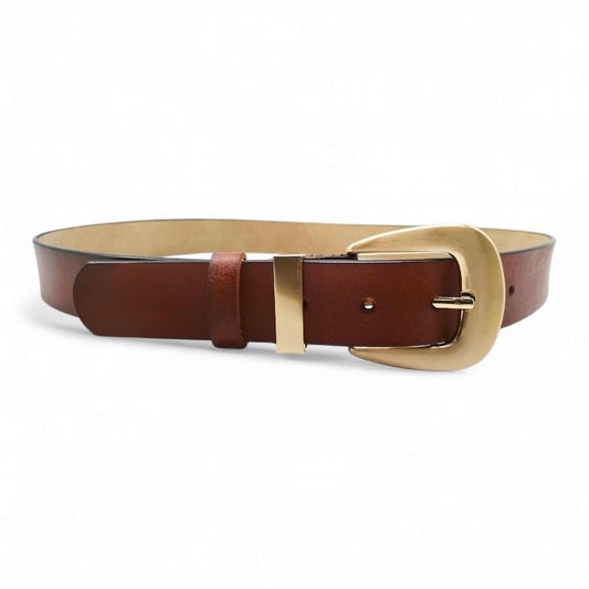Leather Gold Buckle Belt