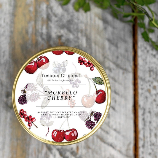 Toasted Crumpet Morello Cherry Candle Tin