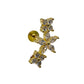 Gold Flower Ear Crawler With Cubic Zirconia