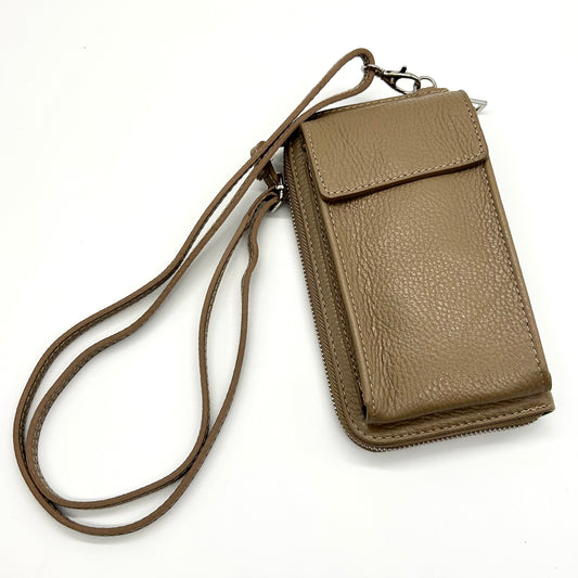 Leather Crossbody Purse With Phone Pouch