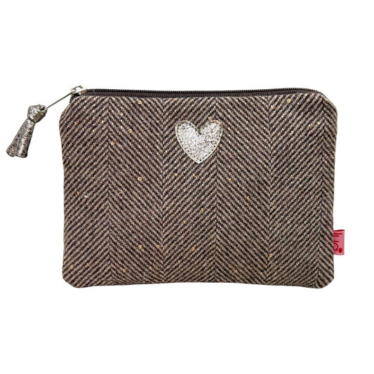 Sparkle Heart Herringbone Purse