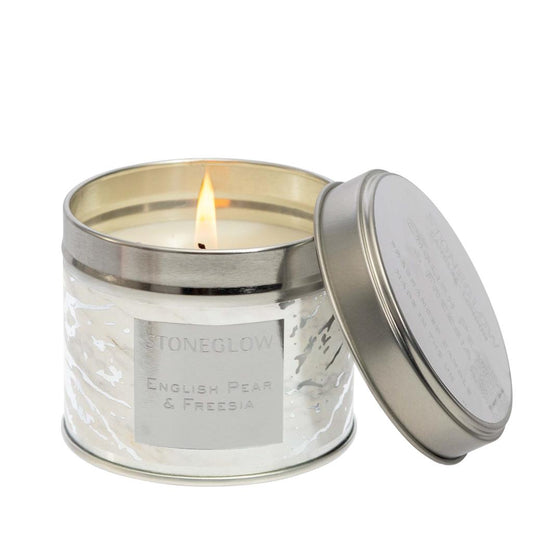 Stoneglow English Pear & Freesia Candle Tin