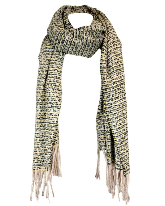 Coloured Line Tassel Scarf