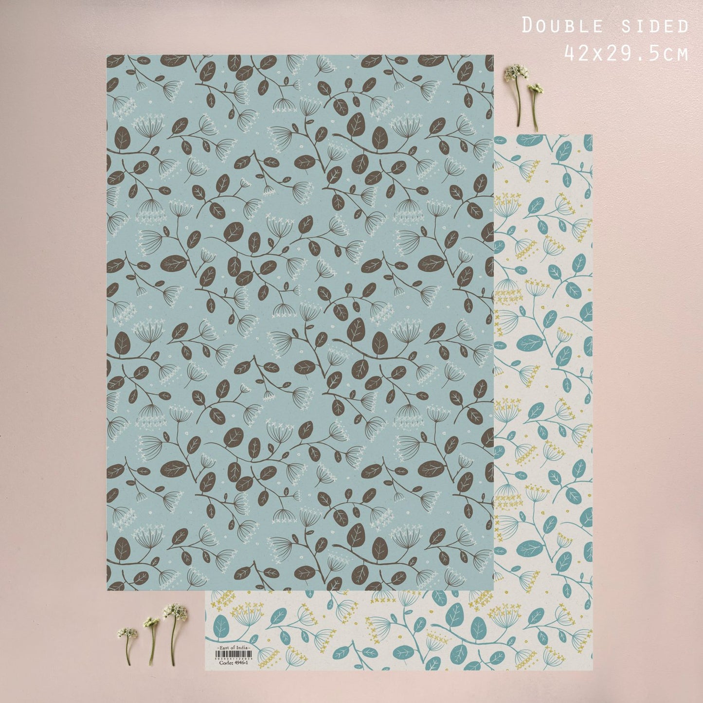 Small Gift Wrap Sheet-Blue Hydrangea