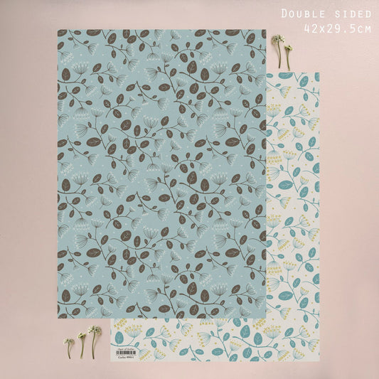 Small Gift Wrap Sheet-Blue Hydrangea