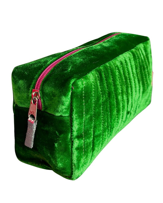 Quilted Velvet Cosmetic Bag