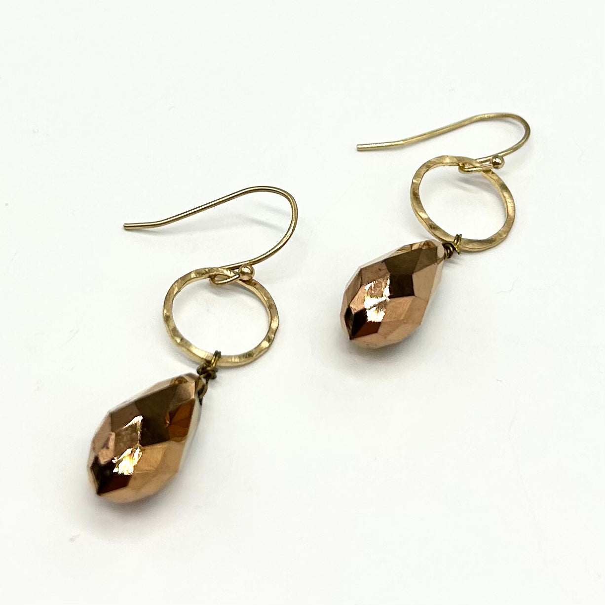 Teardrop Crystal With Ring Drop Earrings