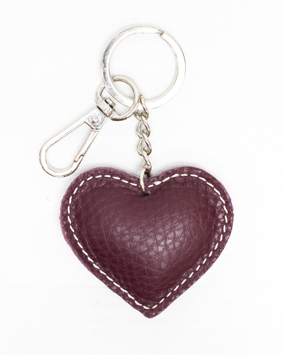 Leather Heart Keyring