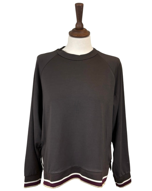 Olive Glitter Edge Sweatshirt