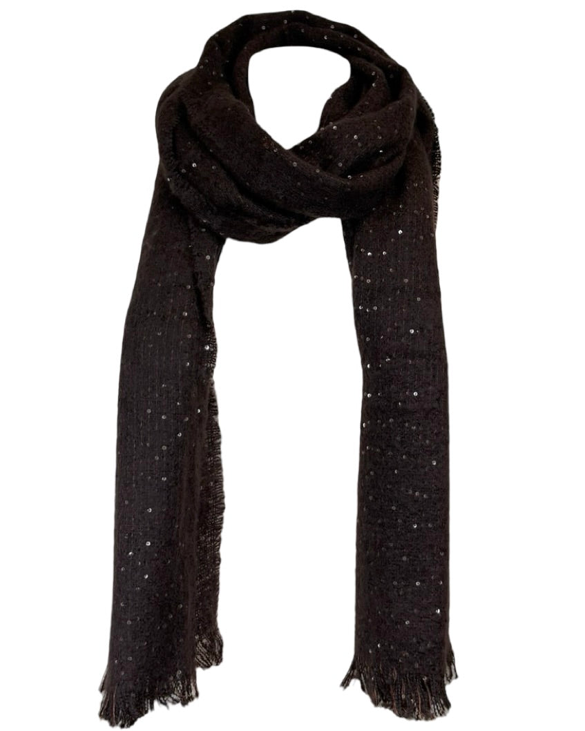 Sequin Raw Edge Scarf