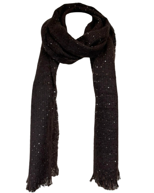 Sequin Raw Edge Scarf