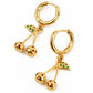 Cherry Cubic Zirconia Huggie Earrings