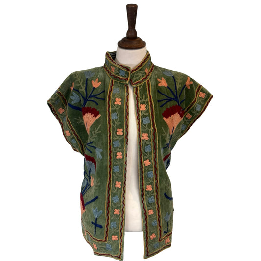 Milla Velvet Embroidered Vest