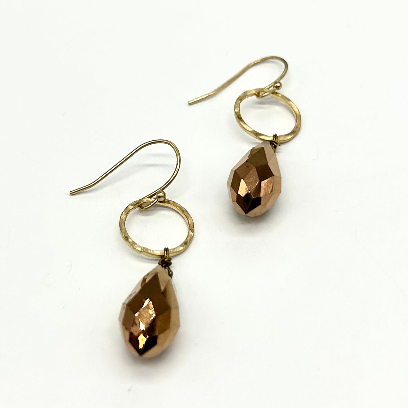 Teardrop Crystal With Ring Drop Earrings