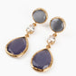 Grey Lilac Stone Triple Drop Earrings