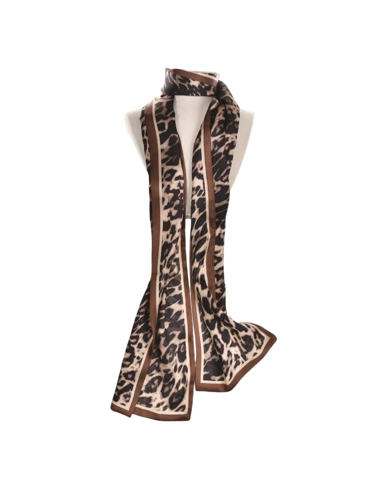 Satin Leopard Scarf