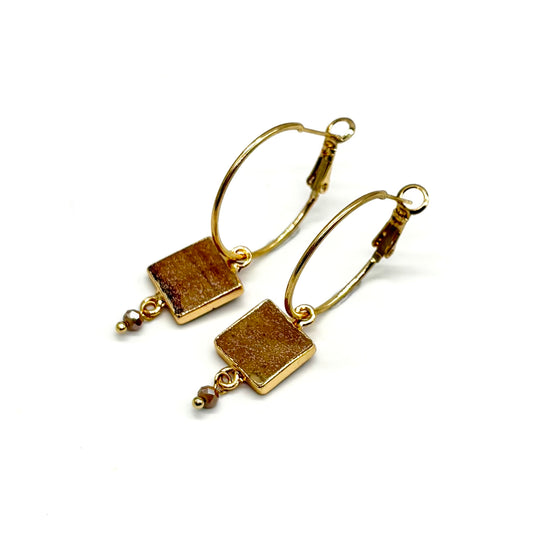 Stone Square Hoops