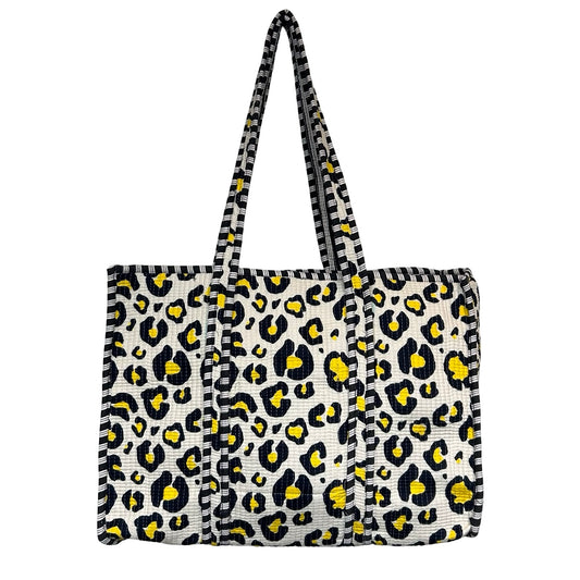 Leopard Block Print Tote Bag