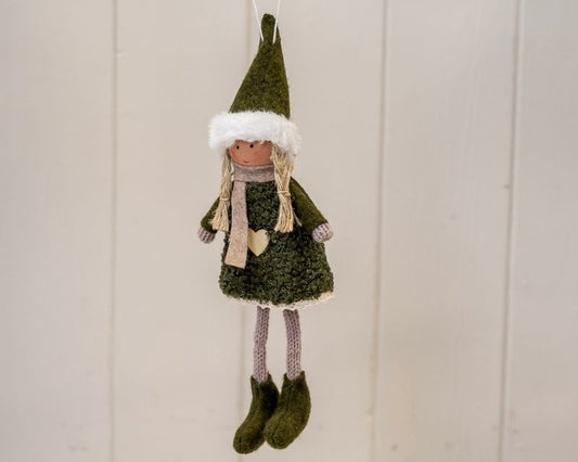 Green Heart Hanging Doll
