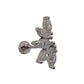 Silver Fan Stud With Cubic Zirconia