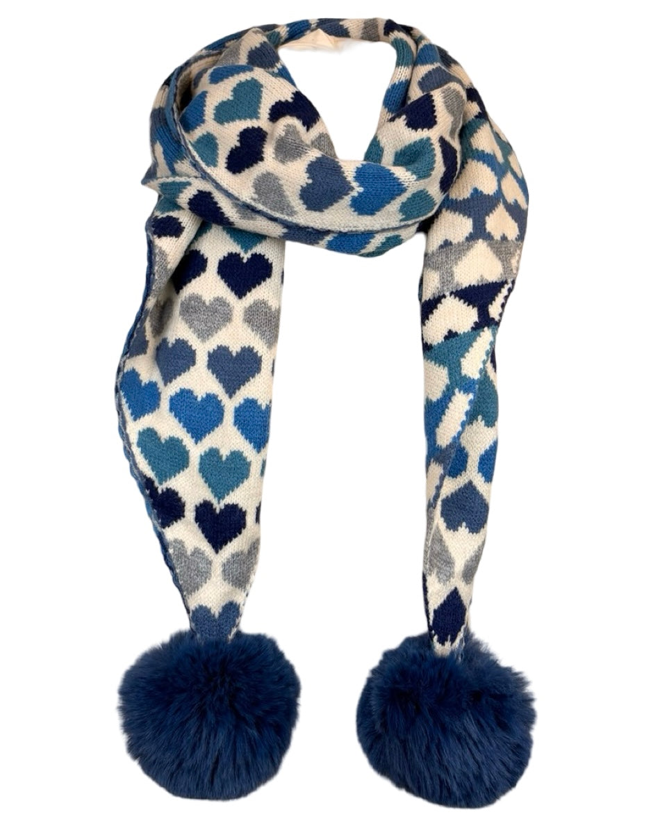 Heart Pom Pom Scarf
