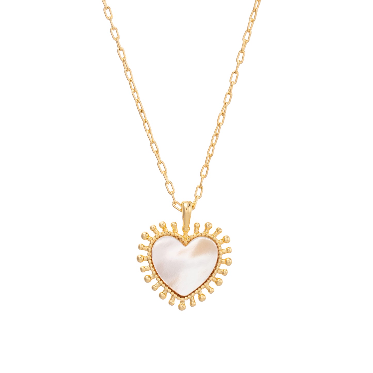 Talis Chains Mini Heart Pendant Necklace - Mother Of Pearl